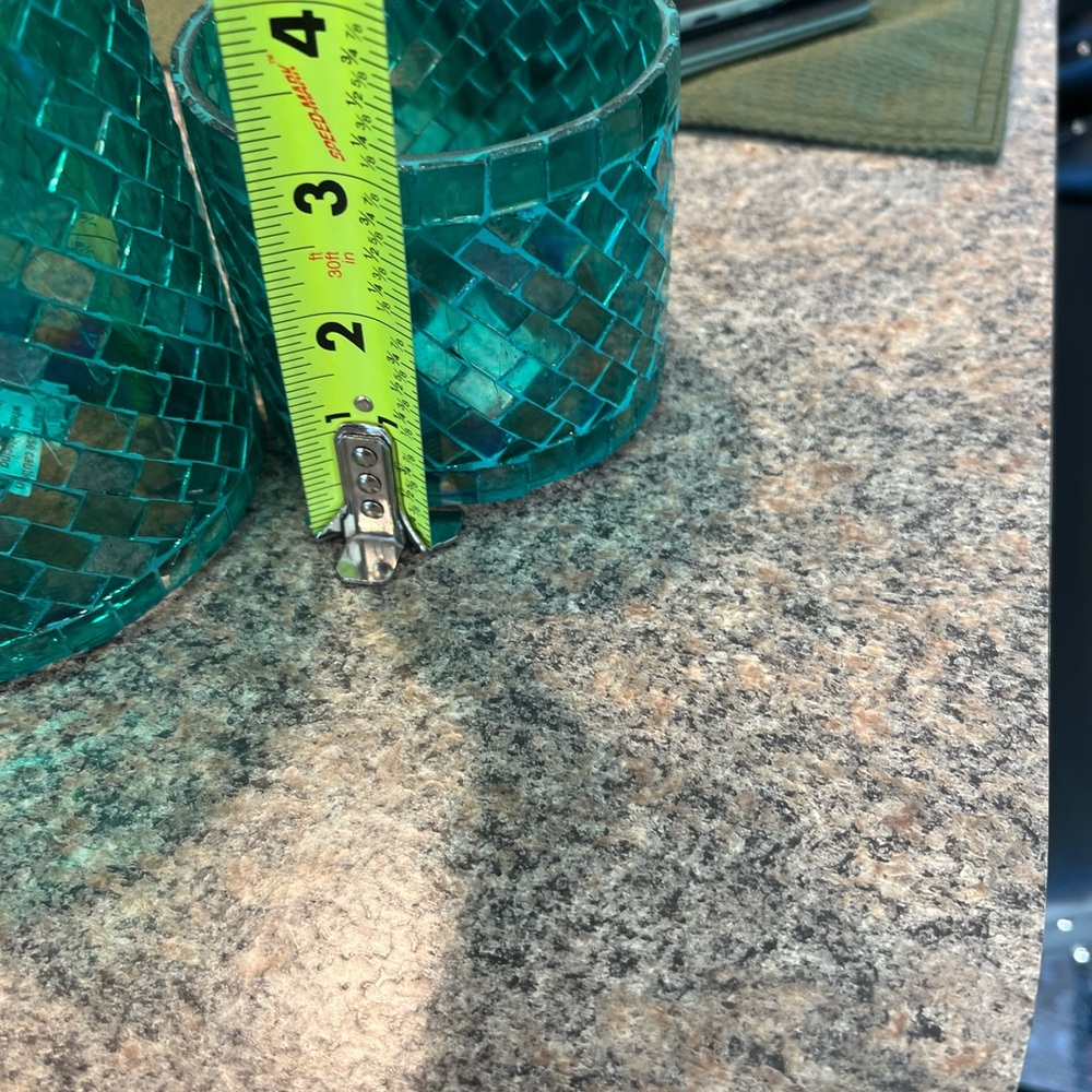 Sonoma Mosaic Glass Candle Holders - Turquoise - Picture 5 of 9